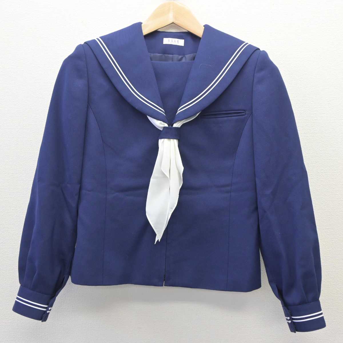 【中古】福島県 富田中学校 女子制服 3点 (セーラー服・スカート) sf060633