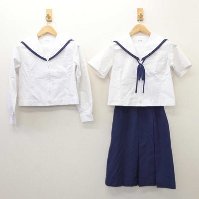 【中古】福島県 富田中学校 女子制服 4点 (セーラー服・スカート) sf060634