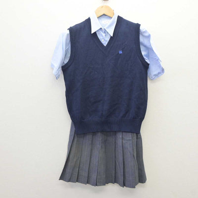 【中古】東京都 江戸川女子中学校・高等学校 女子制服 3点 (ニットベスト・シャツ・スカート) sf060640