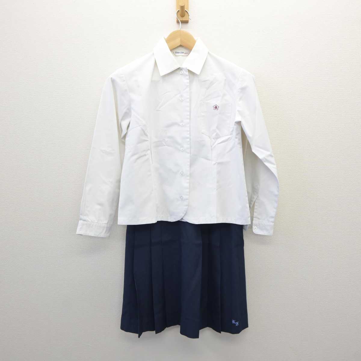 【中古】愛知県 春日井西高等学校 女子制服 3点 (シャツ・スカート) sf060656