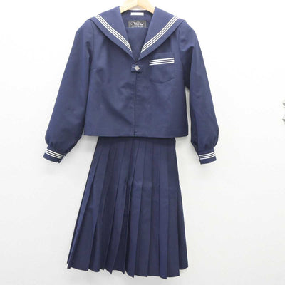 【中古】富山県 上市町立上市中学校 女子制服 3点 (セーラー服・ベスト・スカート) sf060687