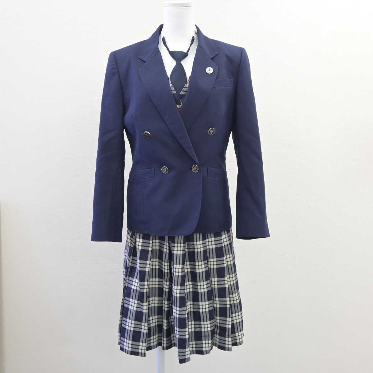 【中古】宮城県 聖和学園高等学校 女子制服 5点 (ブレザー・ベスト・スカート) sf060691