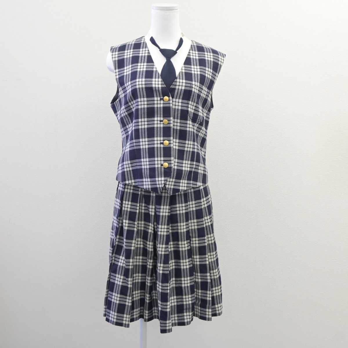 【中古】宮城県 聖和学園高等学校 女子制服 5点 (ブレザー・ベスト・スカート) sf060691