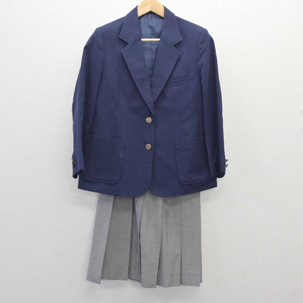 【中古】岡山県 岡山城東高等学校 女子制服 3点 (ブレザー・ベスト・スカート) sf060695