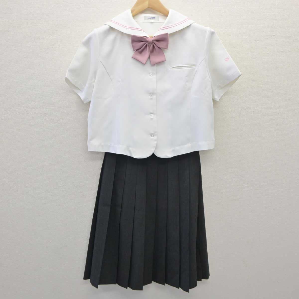 【中古】兵庫県 兵庫大学附属須磨ノ浦高等学校 女子制服 3点 (シャツ・スカート) sf060699