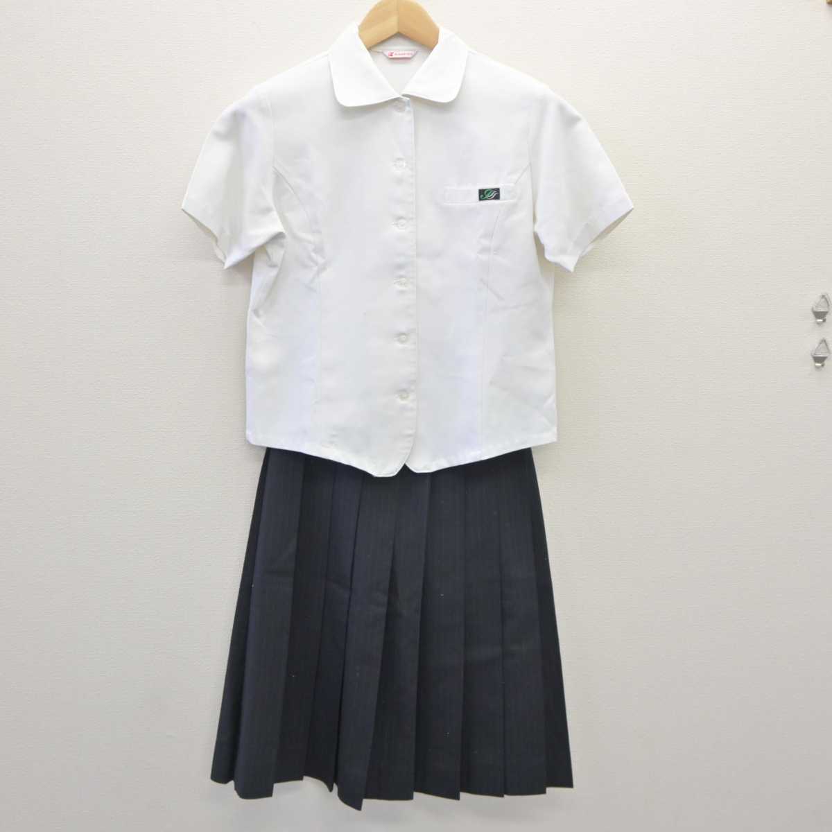 【中古】福岡県 柳川高等学校 女子制服 2点 (シャツ・スカート) sf060703