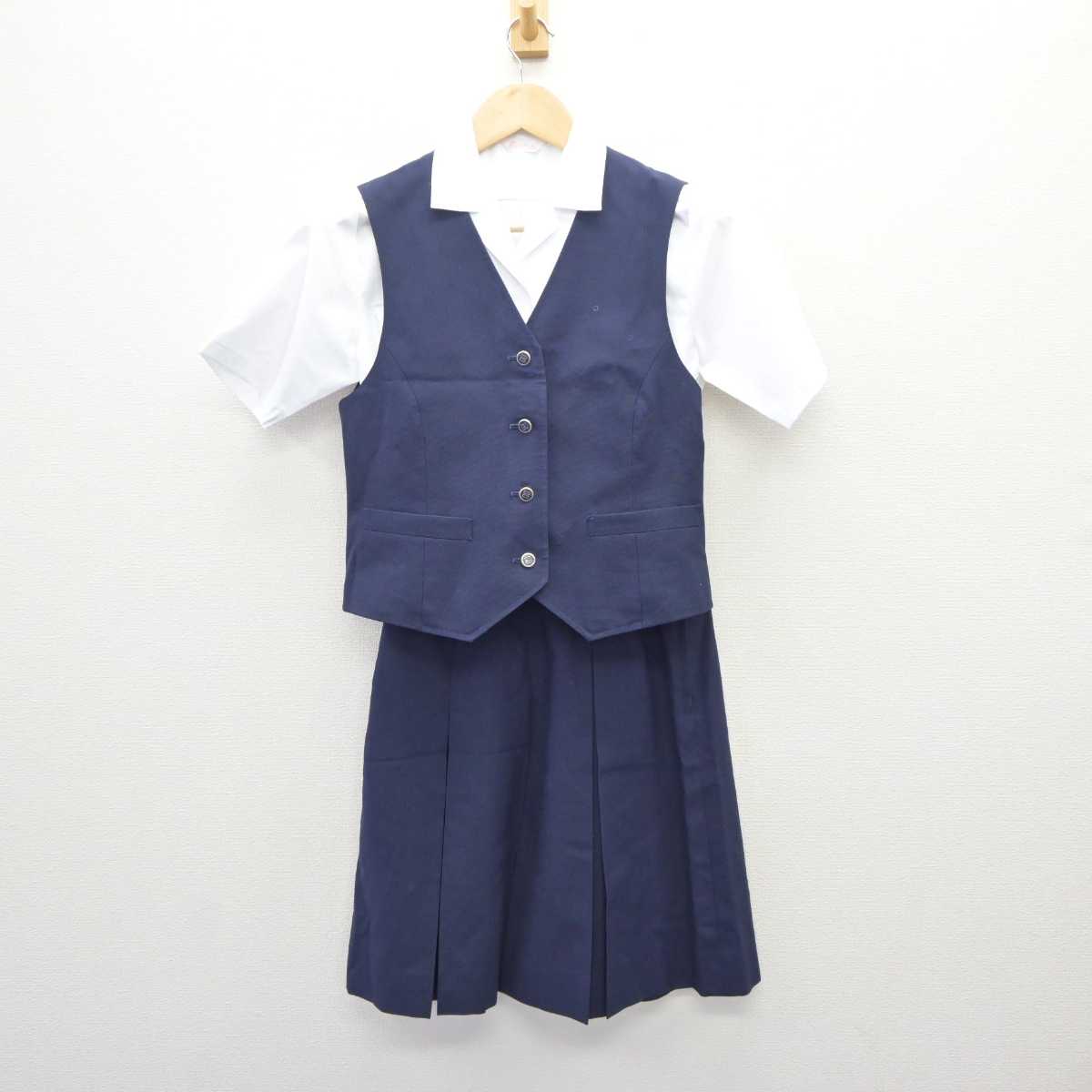 【中古】愛知県 新川高等学校 女子制服 3点 (シャツ・ベスト・スカート) sf060748