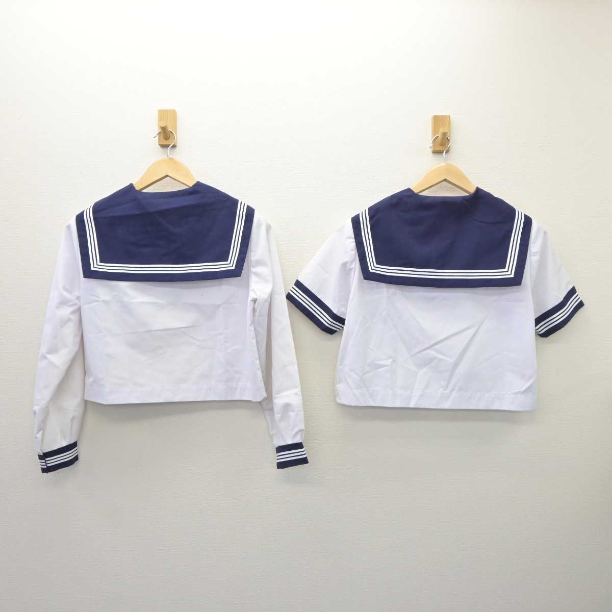 【中古】茨城県 常澄中学校 女子制服 3点 (セーラー服・スカート) sf060756