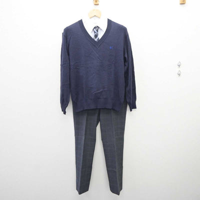 【中古】兵庫県 育英高等学校 男子制服 5点 (ブレザー・シャツ・ニット・ズボン) sf060761