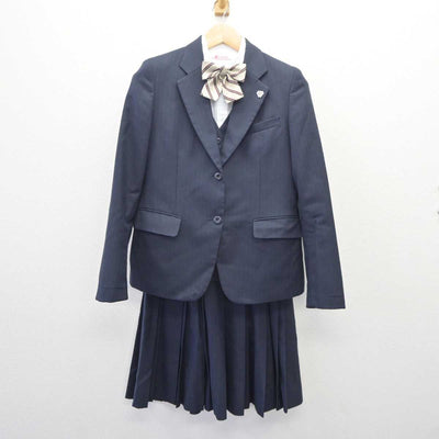 【中古】広島県 呉商業高等学校 女子制服 6点 (ブレザー・ベスト・シャツ・スカート) sf060792