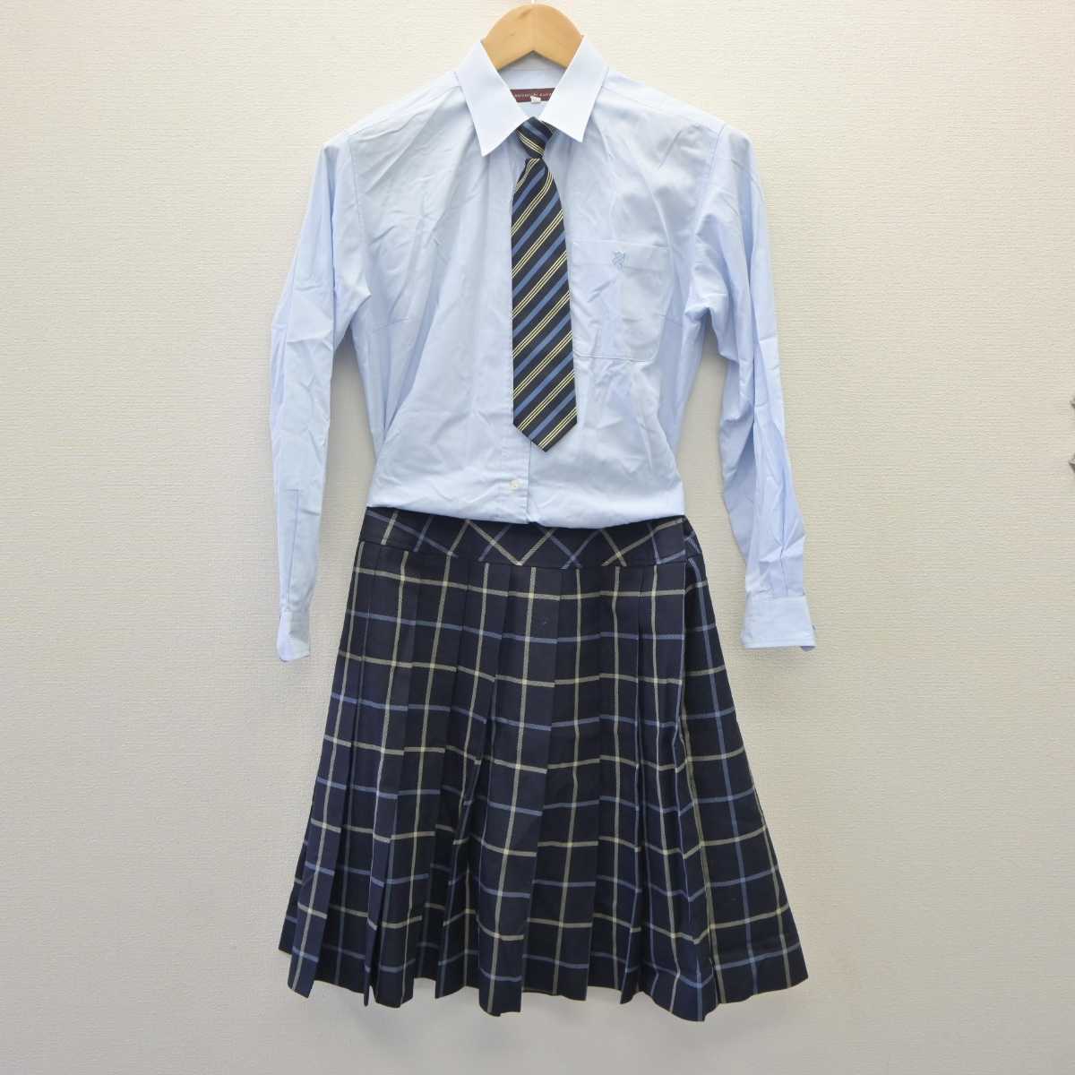 【中古】愛媛県 聖カタリナ学園高等学校 女子制服 5点 (ニット・シャツ・スカート) sf060815