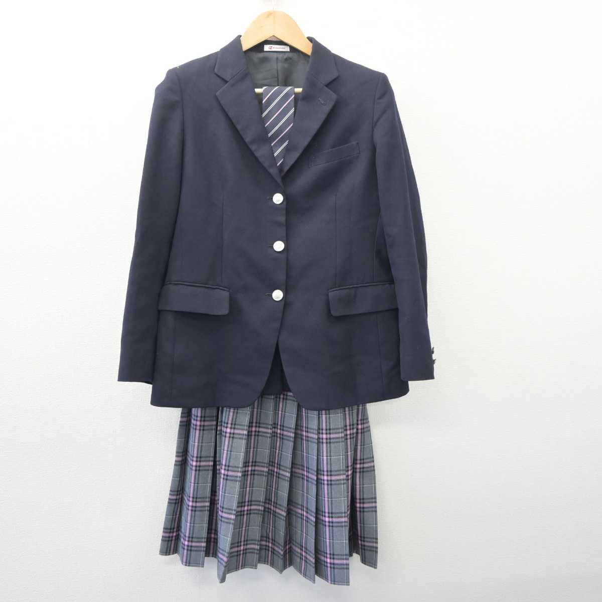 【中古】 クラーク記念国際高等学校 女子制服 3点 (ブレザー・スカート) sf060836