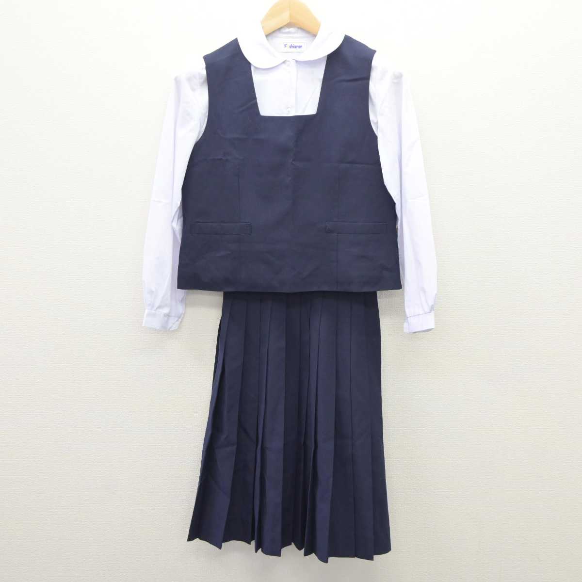 【中古】神奈川県 大和市立鶴間中学校 女子制服 3点 (ベスト・シャツ・スカート) sf060933