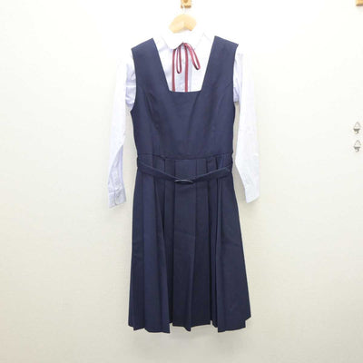 【中古】福岡県 志徳中学校 女子制服 4点 (ブレザー・シャツ・ジャンパースカート) sf060965