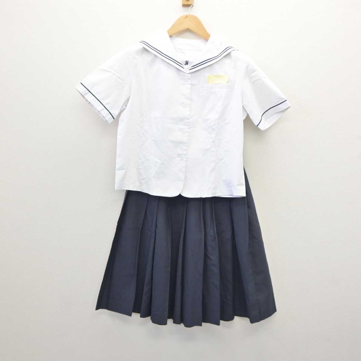 【中古】福岡県 志徳中学校 女子制服 3点 (セーラー服・スカート) sf060966