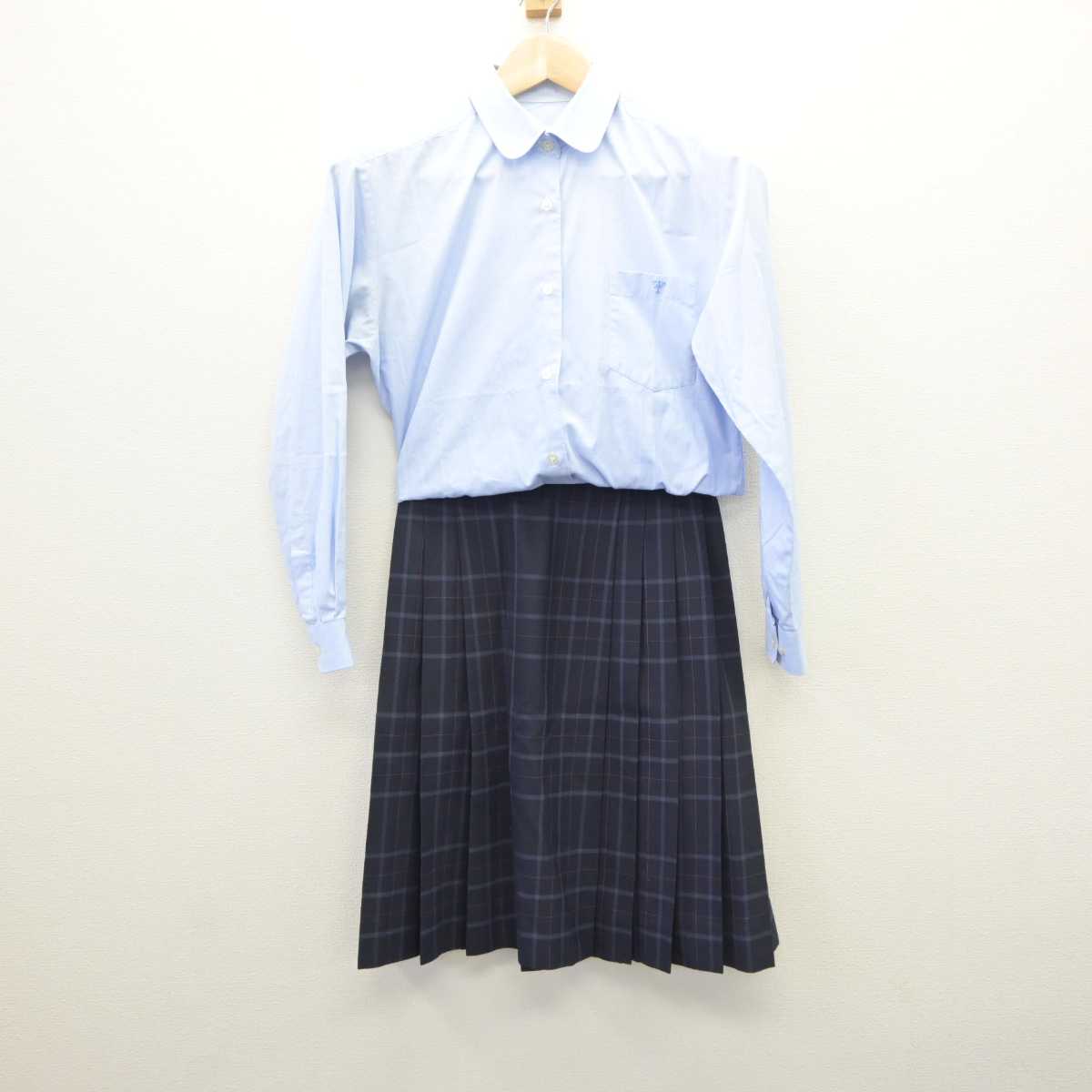 【中古】東京都 日本大学鶴ヶ丘高等学校 女子制服 2点 (シャツ・スカート) sf060975