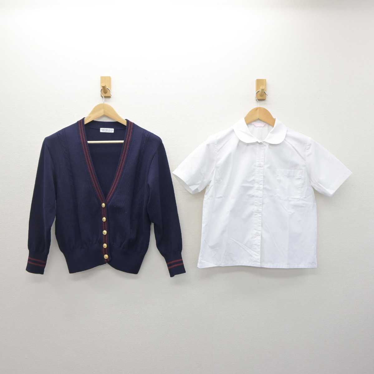 【中古】愛知県 南山学園 聖霊中学・高等学校 女子制服 2点 (シャツ・ニット) sf061011