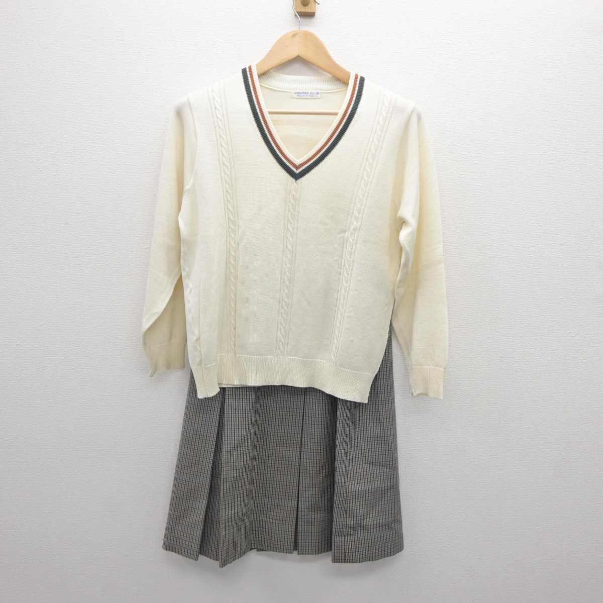 【中古】長崎県 長崎商業高等学校 女子制服 3点 (ブレザー・ニット・スカート) sf061020