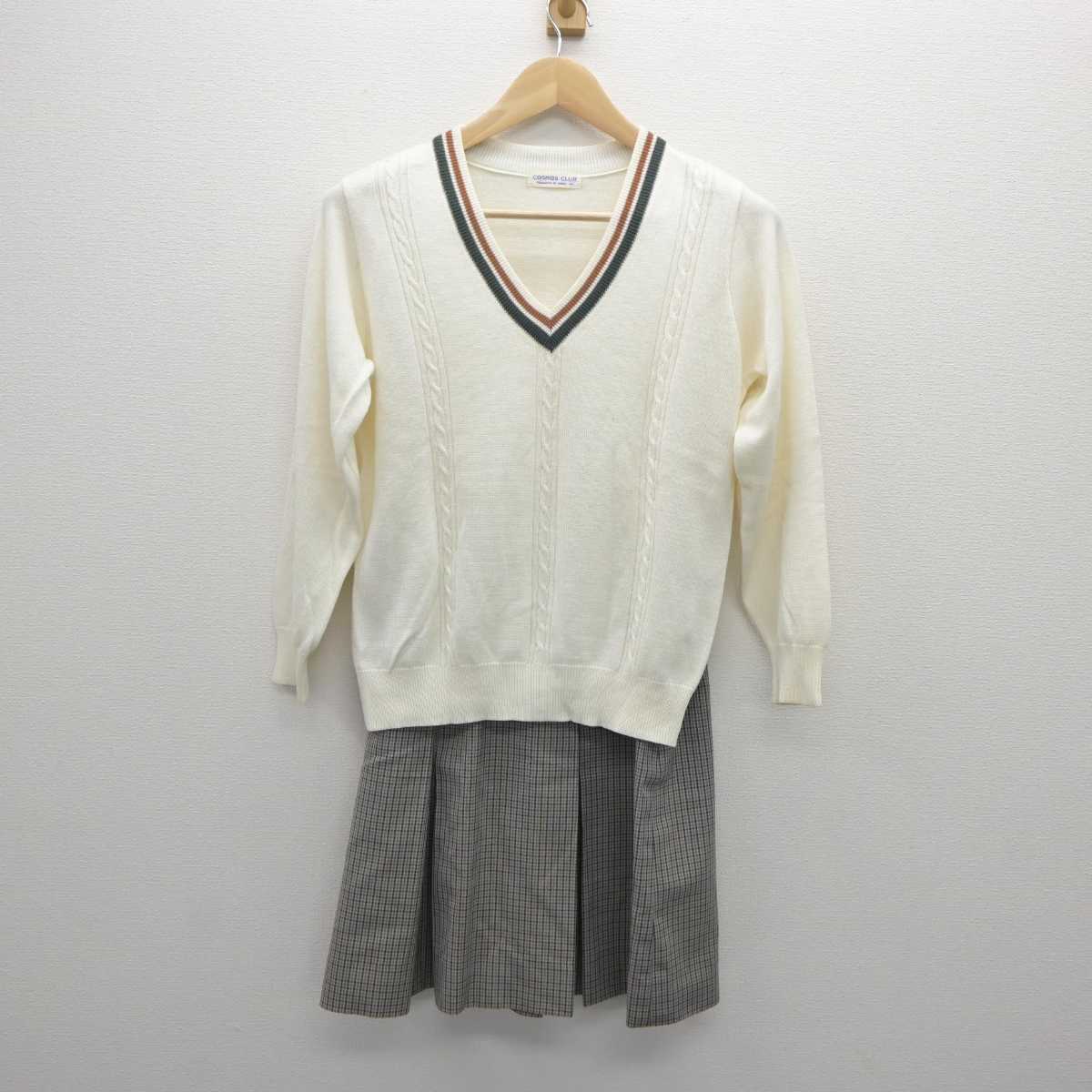 【中古】長崎県 長崎商業高等学校 女子制服 3点 (ブレザー・ニット・スカート) sf061021