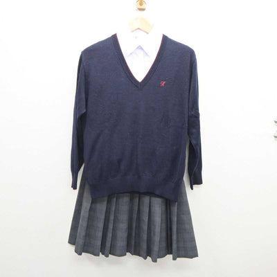 【中古】広島県 広島中等教育学校 女子制服 3点 (シャツ・ニット・スカート) sf061035