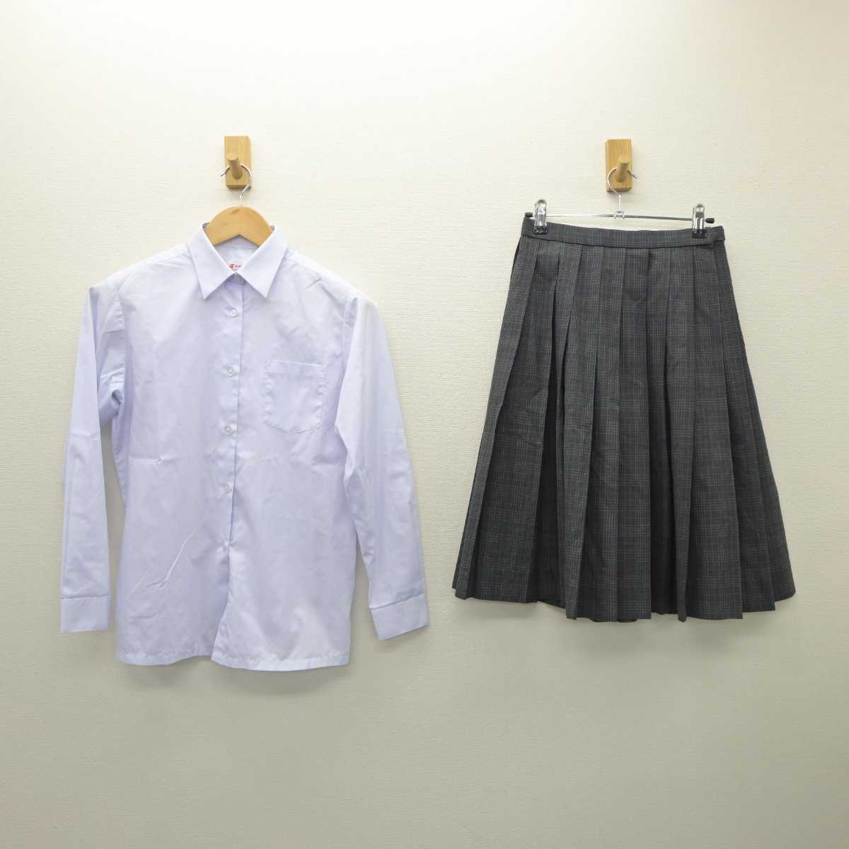 【中古】広島県 広島中等教育学校 女子制服 2点 (シャツ・スカート) sf061036