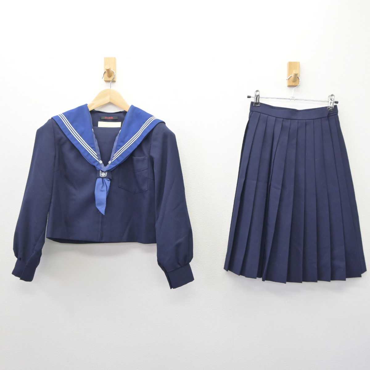 【中古】大阪府 茨木市立三島中学校 女子制服 3点 (セーラー服・スカート) sf061046