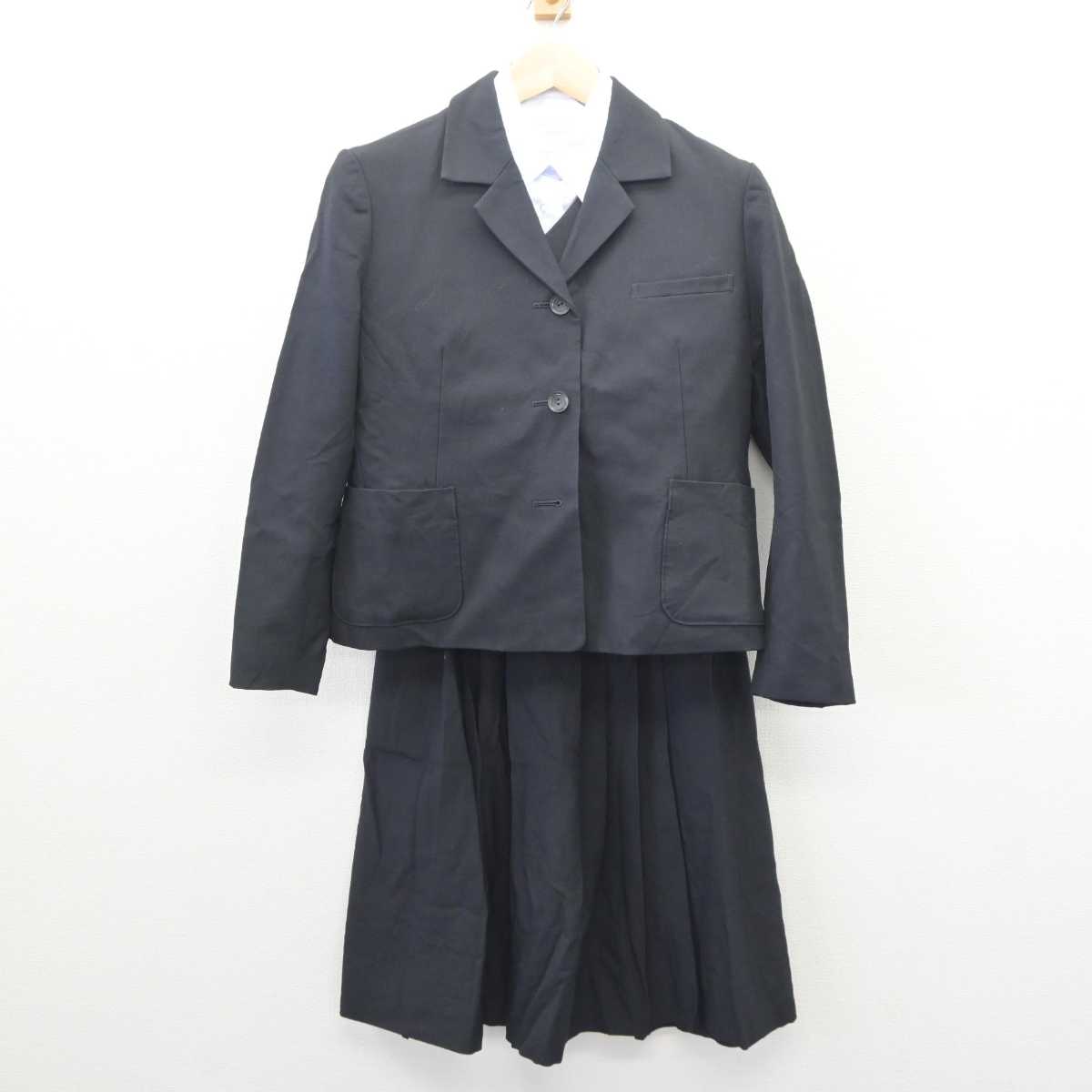 【中古】兵庫県 洲本実業高等学校 女子制服 4点 (ブレザー・ベスト・シャツ・スカート) sf061058