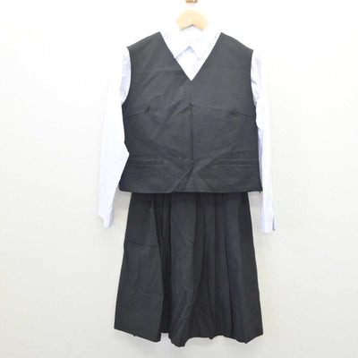 【中古】兵庫県 洲本実業高等学校 女子制服 4点 (ブレザー・ベスト・シャツ・スカート) sf061058