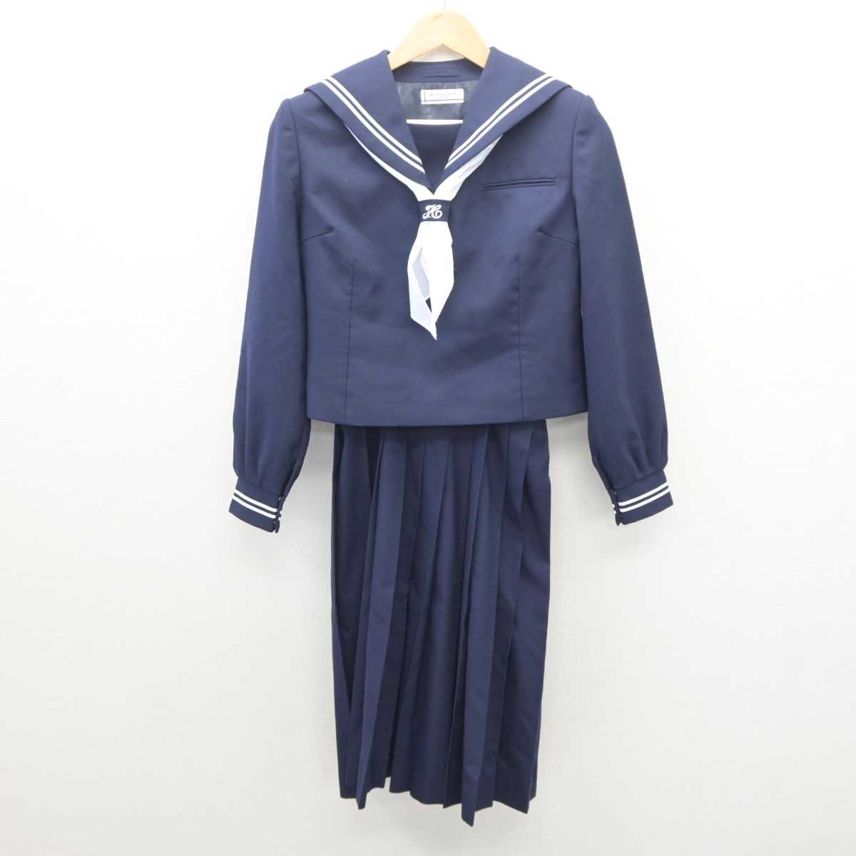 【中古】埼玉県 土合中学校 女子制服 2点 (セーラー服・スカート) sf061076