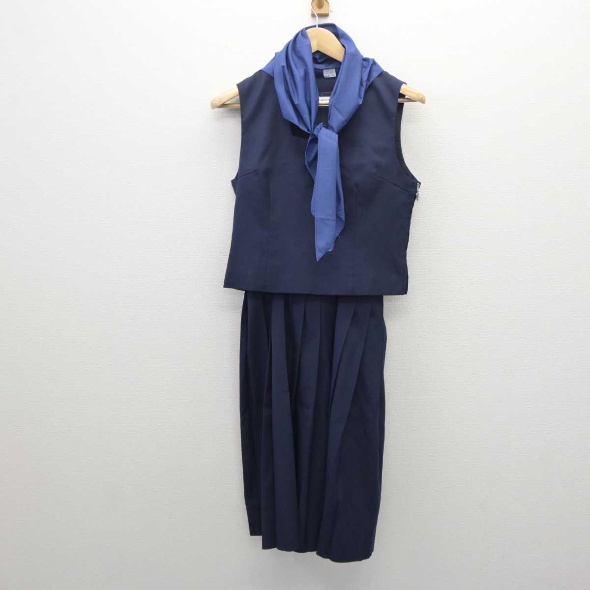 【中古】埼玉県 土合中学校 女子制服 3点 (ベスト・スカート) sf061077