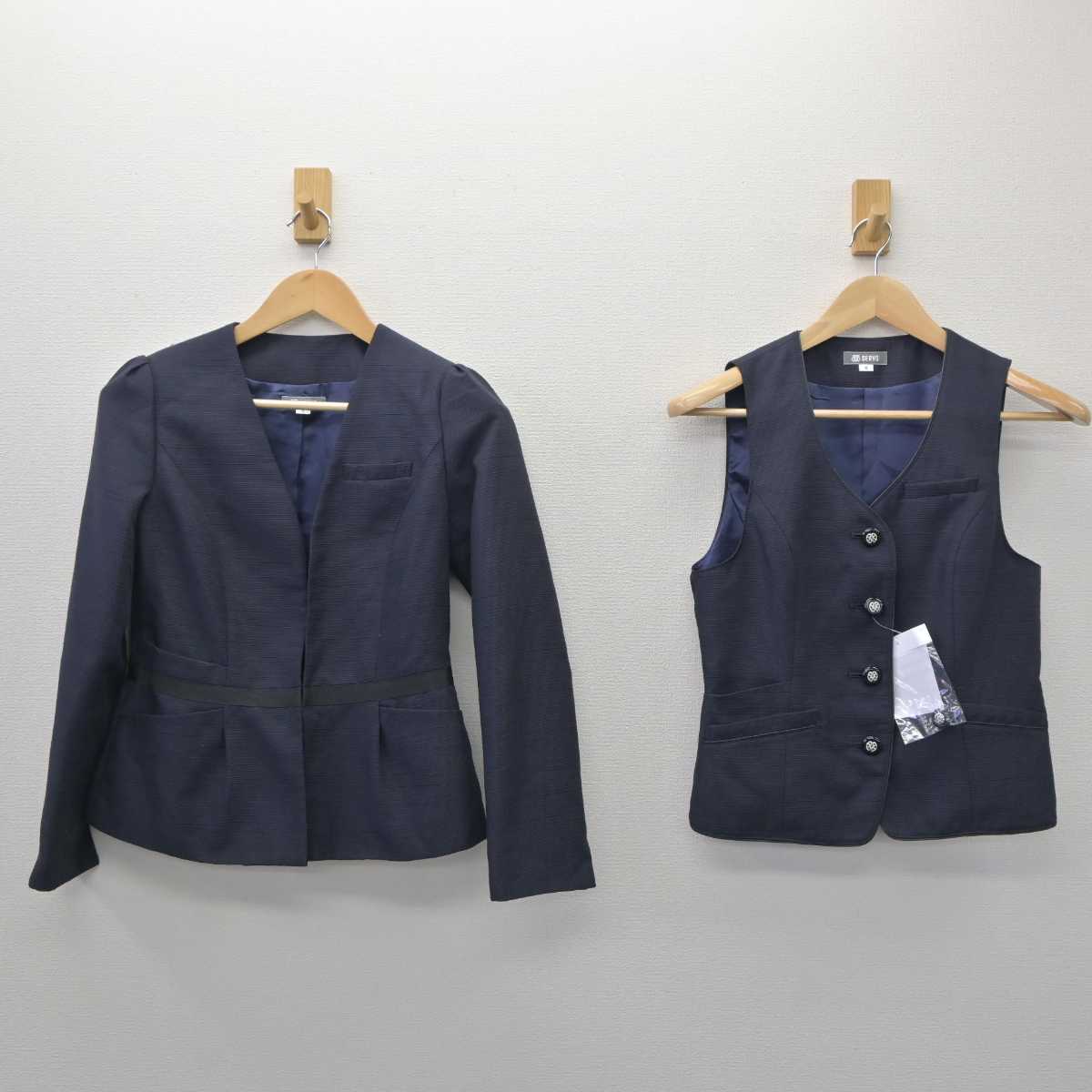 【中古】 事務服 女子制服 3点 (ジャケット・ベスト・スカート) sf061085