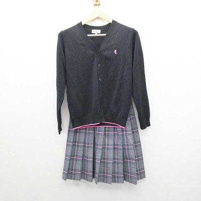 【中古】 クラーク記念国際高等学校 女子制服 4点 (ブレザー・ニット・スカート) sf061095