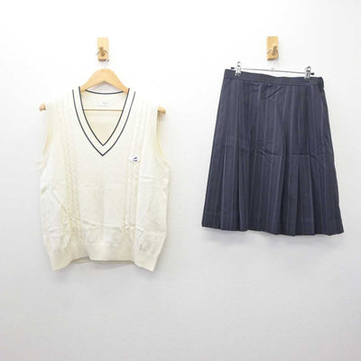 【中古】埼玉県 久喜高等学校 女子制服 2点 (ニットベスト・スカート) sf061109