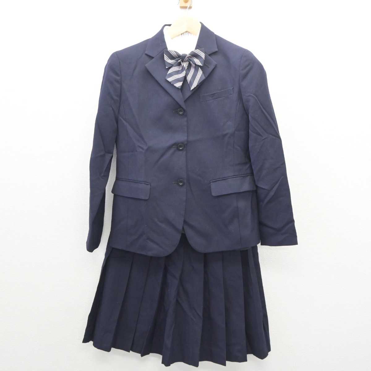 【中古】福岡県 中村学園女子高等学校 女子制服 5点 (ブレザー・ニット・シャツ・スカート) sf061126