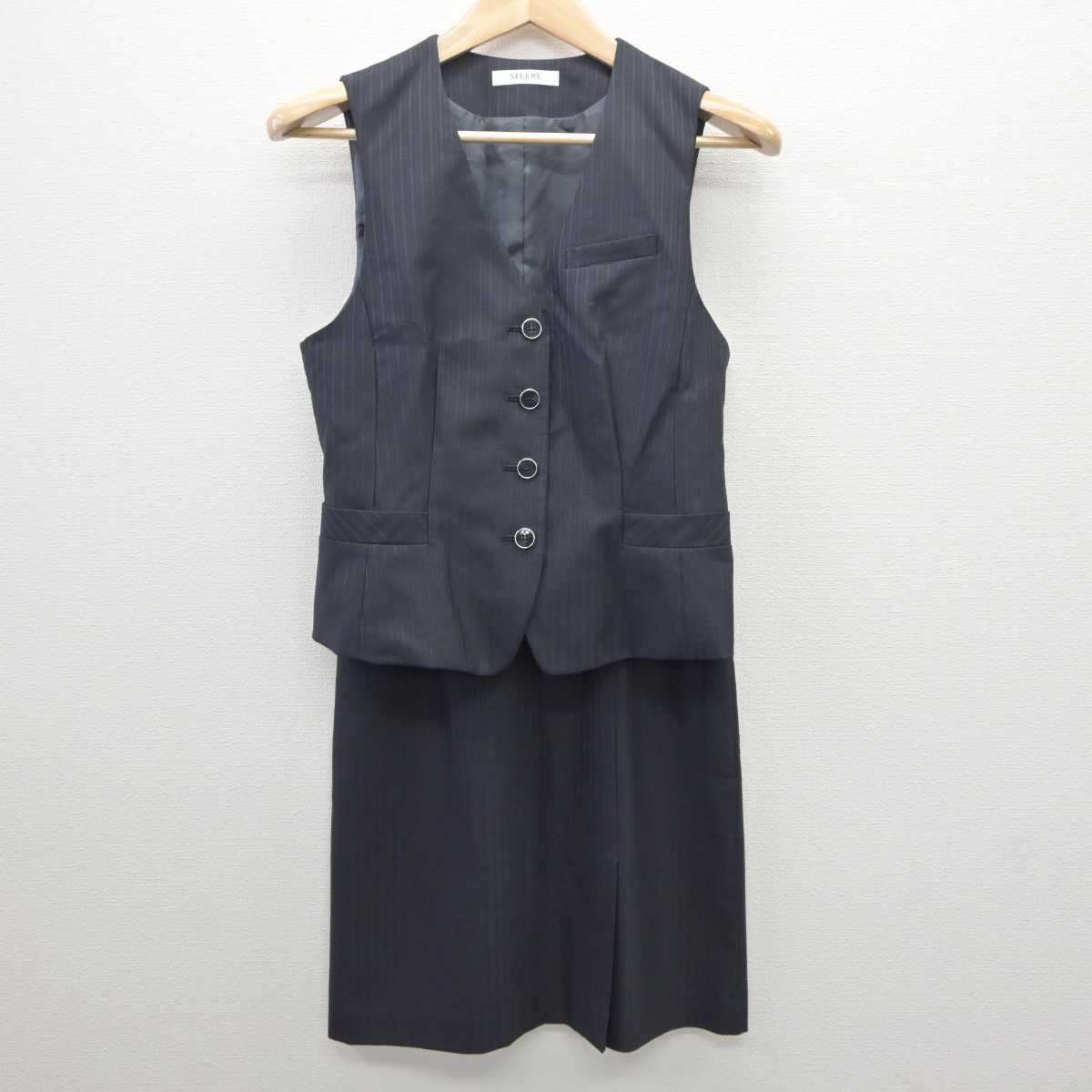 【中古】 事務服 女子制服 2点 (ベスト・スカート) sf061159