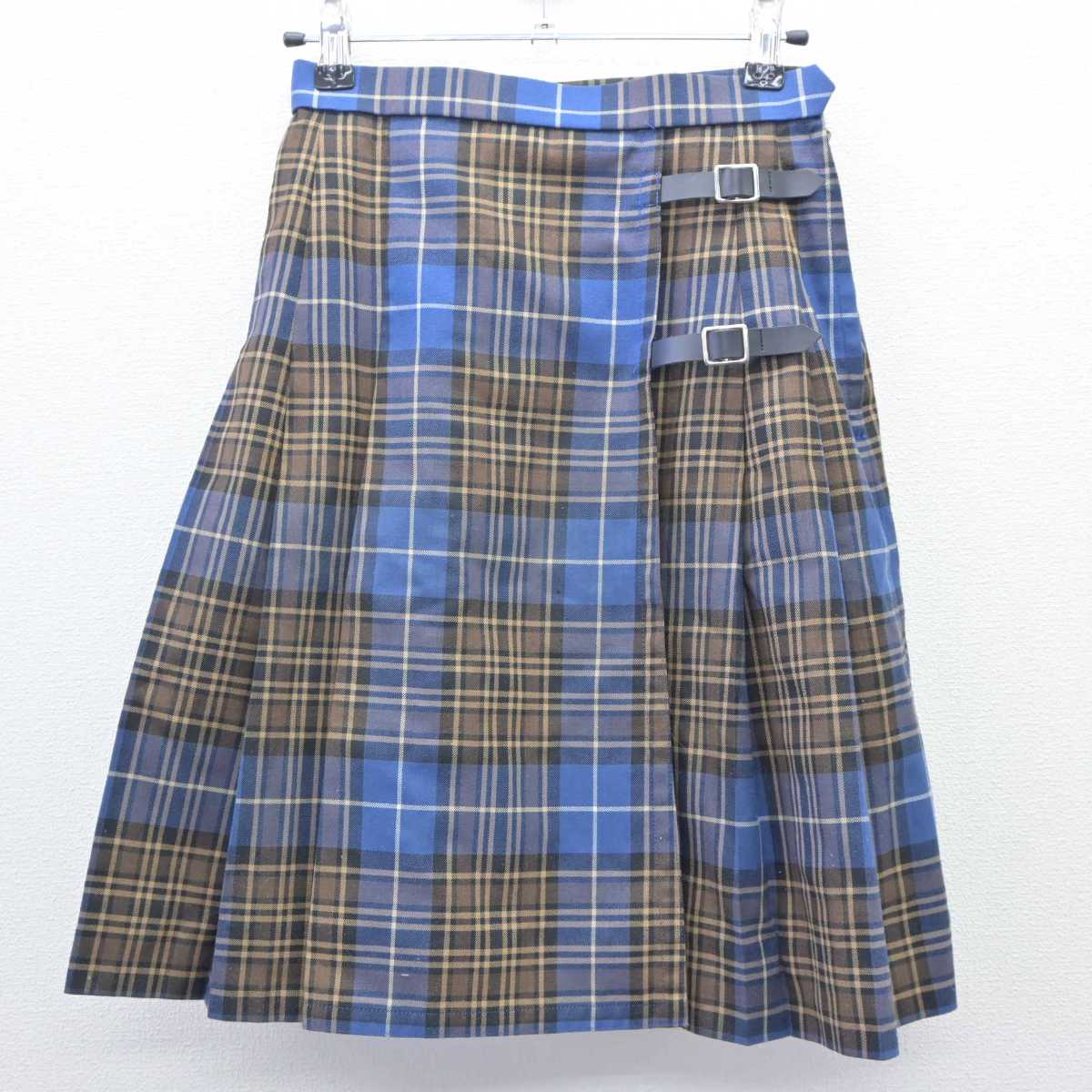 【中古】岡山県 岡山学芸館高等学校 女子制服 5点 (ニットベスト・シャツ・スカート) sf061165