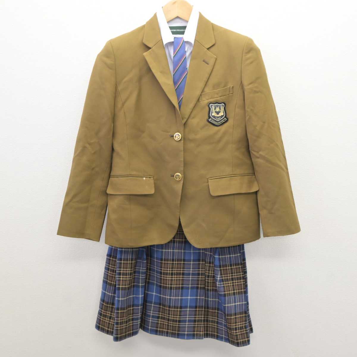 【中古】岡山県 岡山学芸館高等学校 女子制服 5点 (ブレザー・シャツ・スカート) sf061167