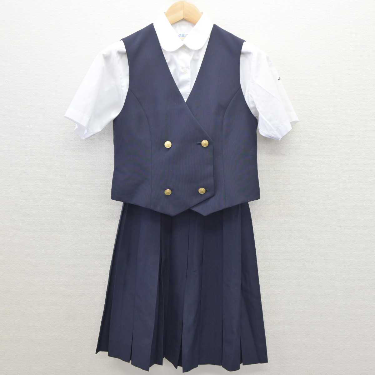 【中古】埼玉県 新座総合技術高等学校 女子制服 3点 (ベスト・シャツ・スカート) sf061171