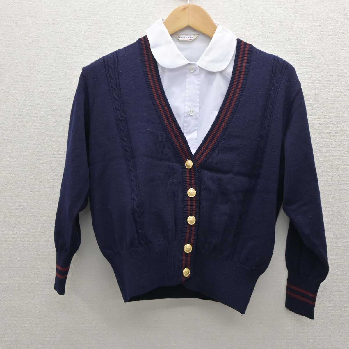 【中古】愛知県 南山学園 聖霊中学・高等学校 女子制服 2点 (ニット・シャツ) sf061182