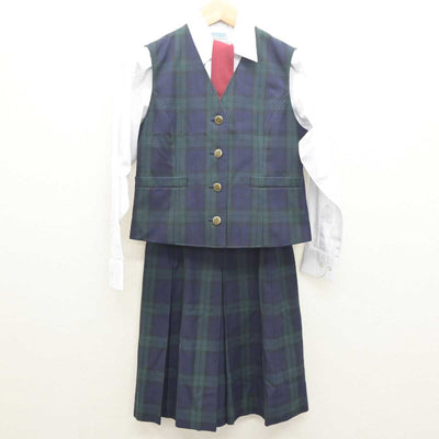 【中古】熊本県 東稜高等学校 女子制服 5点 (ブレザー・ベスト・シャツ・スカート) sf061189