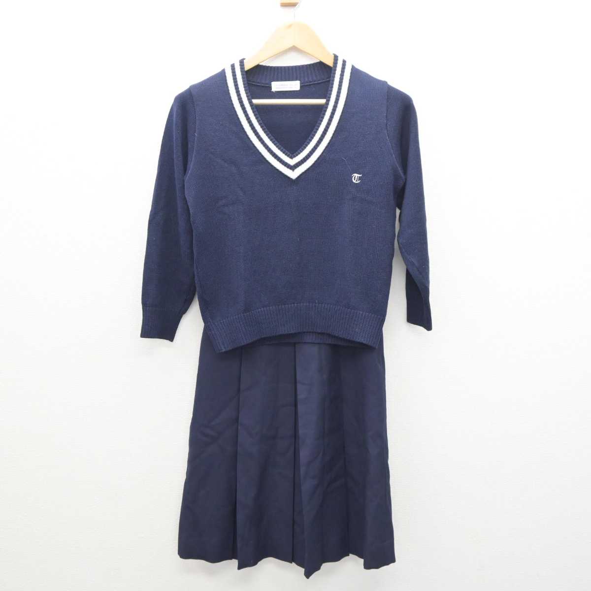 【中古】静岡県 浜松工業高等学校 女子制服 3点 (ブレザー・ニット・スカート) sf061200