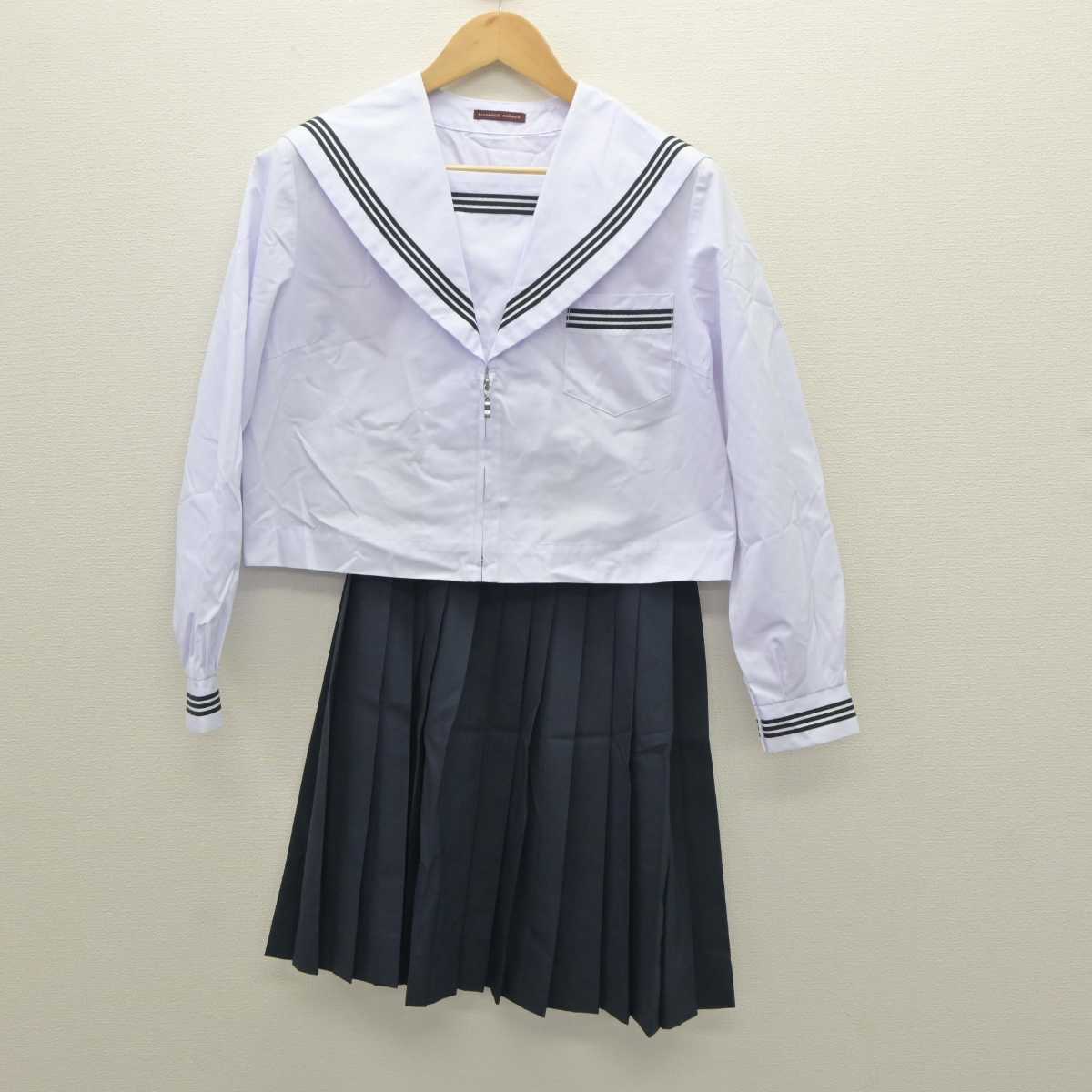 【中古】岐阜県 池田中学校 女子制服 4点 (セーラー服・セーラー服・スカート) sf061205