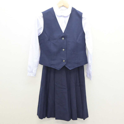 【中古】岡山県 妹尾中学校 女子制服 4点 (ブレザー・ベスト・シャツ・スカート) sf061227