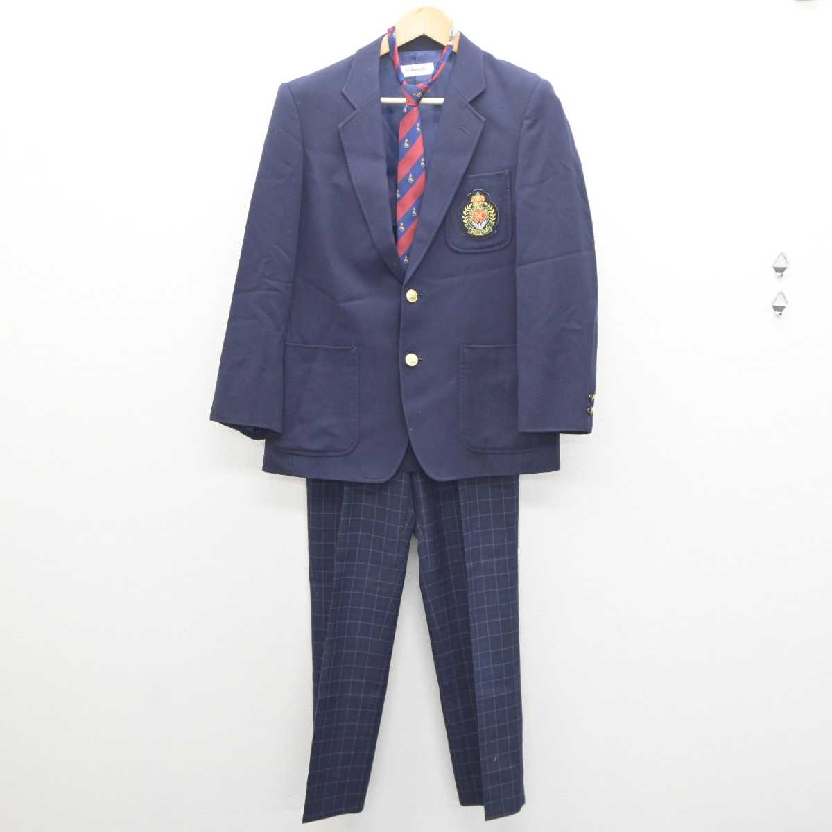 【中古】熊本県 長嶺中学校 男子制服 5点 (ブレザー・ズボン) sf061232