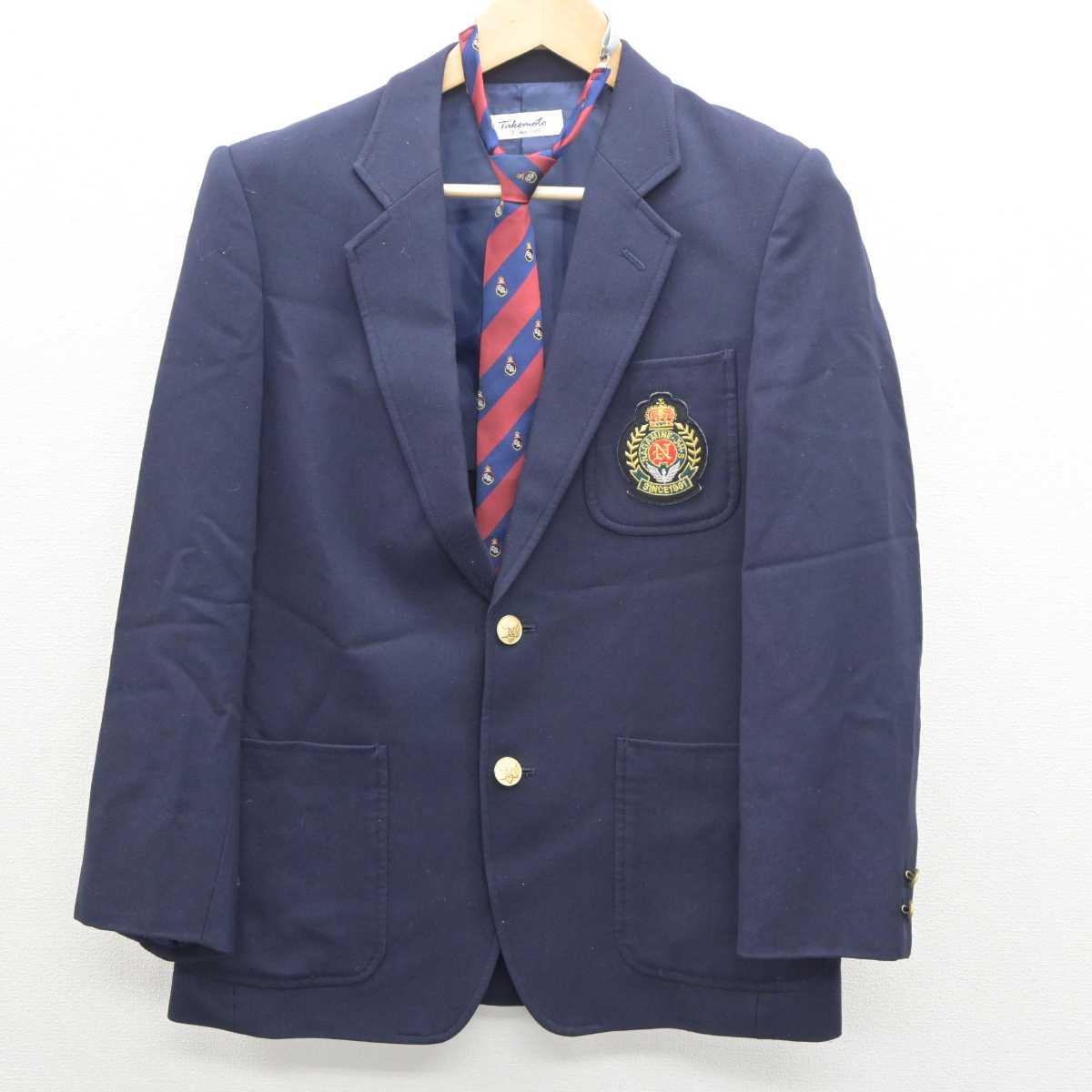 【中古】熊本県 長嶺中学校 男子制服 5点 (ブレザー・ズボン) sf061232