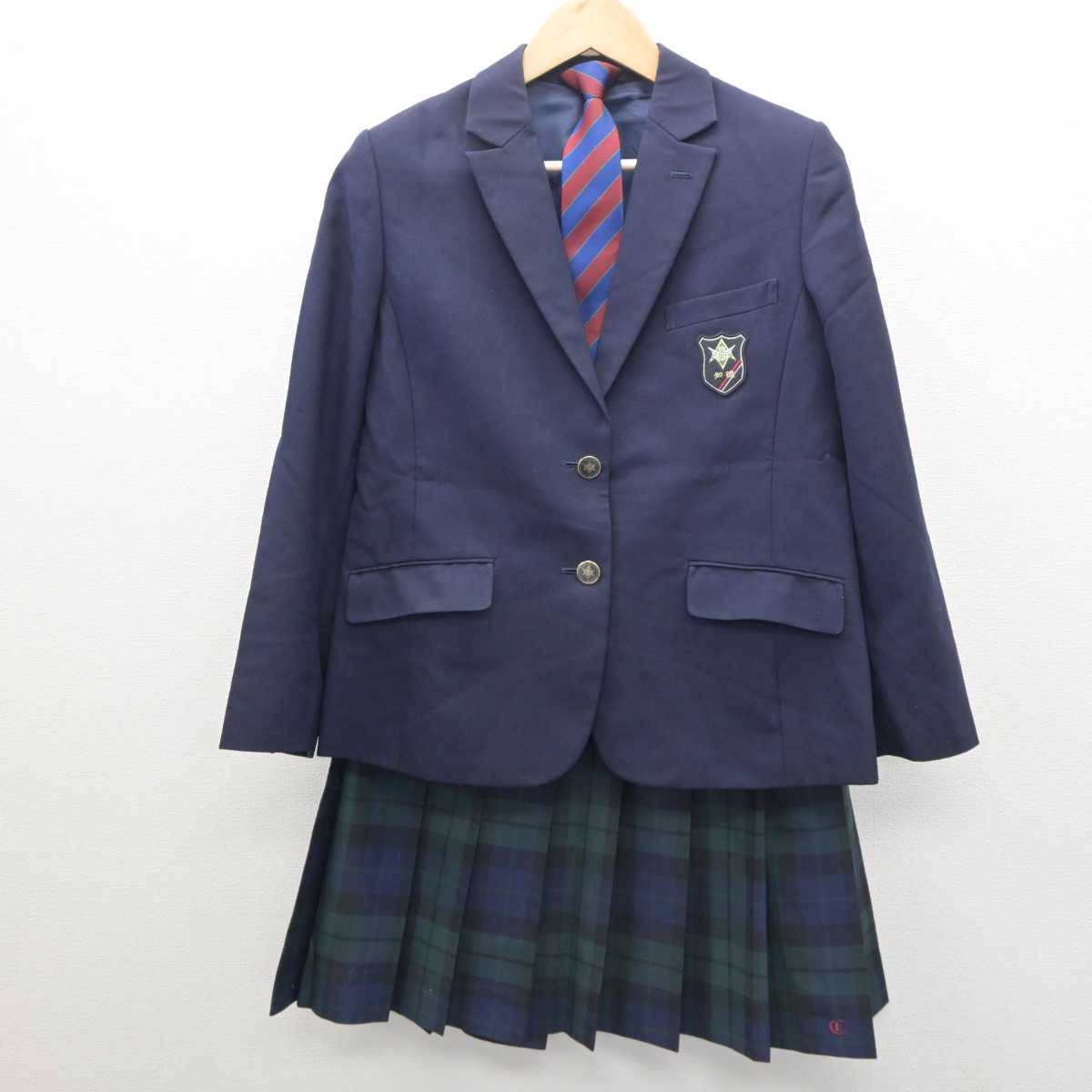 【中古】静岡県 三島学園知徳高等学校 女子制服 4点 (ブレザー・ベスト・スカート) sf061246