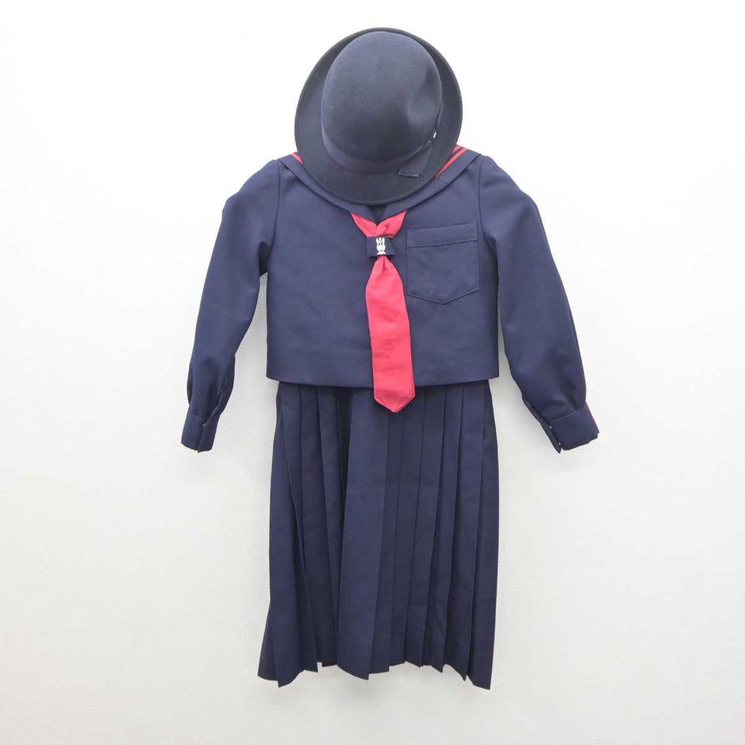 中古】東京都 川村学園小学校 女子制服 4点 (セーラー服・ジャンパー