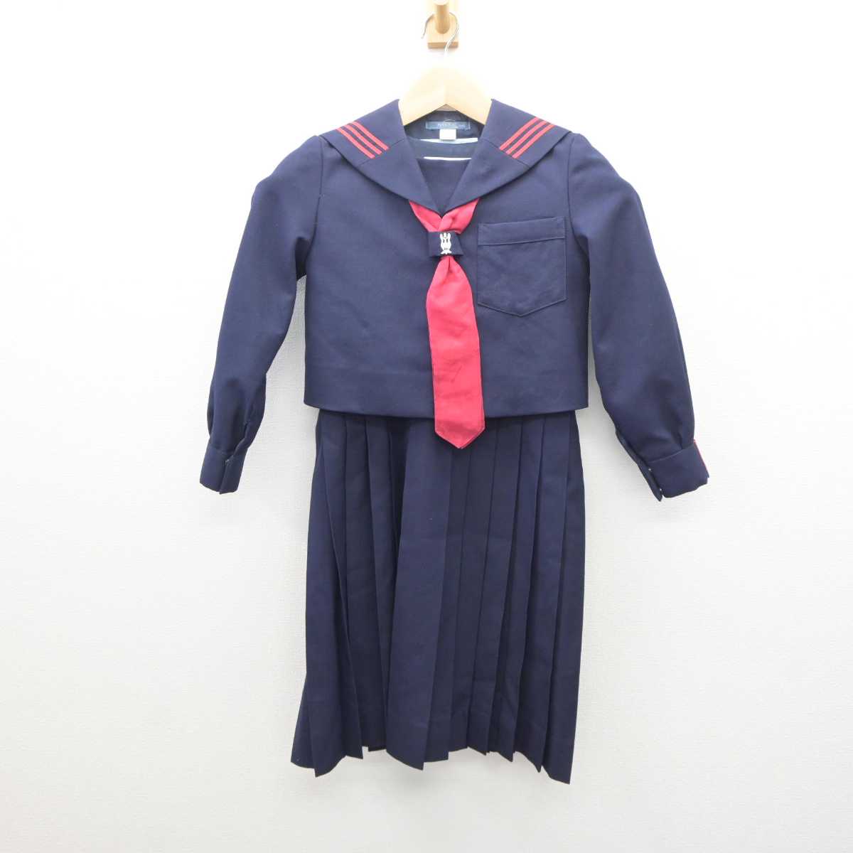 【中古】東京都 川村学園小学校 女子制服 4点 (セーラー服・ジャンパースカート) sf061269