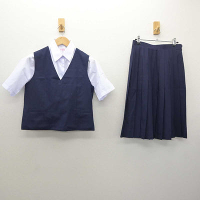 【中古】埼玉県 須賀中学校 女子制服 3点 (ベスト・シャツ・スカート) sf061289