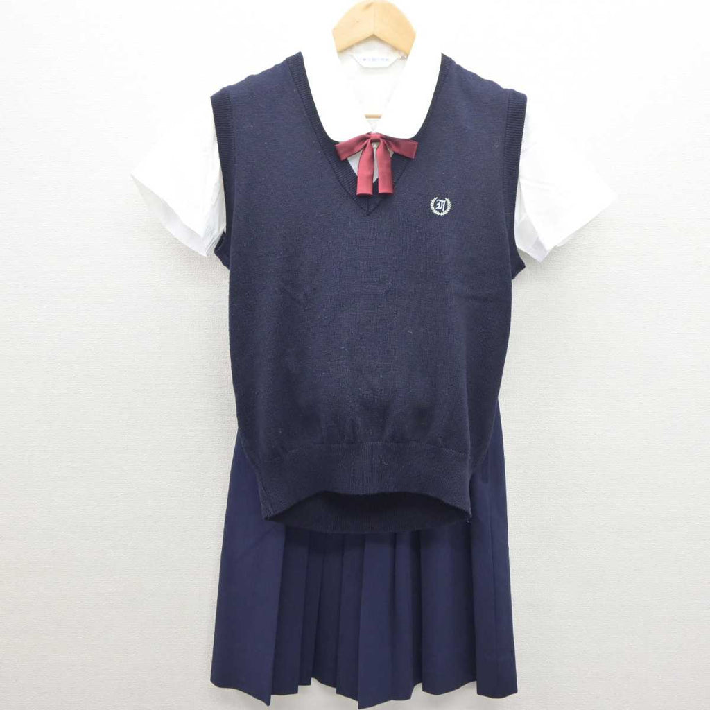 【中古】兵庫県 葺合高校高等学校 女子制服 3点 (シャツ・ニットベスト・スカート) sf061294